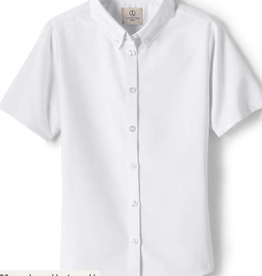 School Uniform Womens Short Sleeve Oxford Dress Shirt